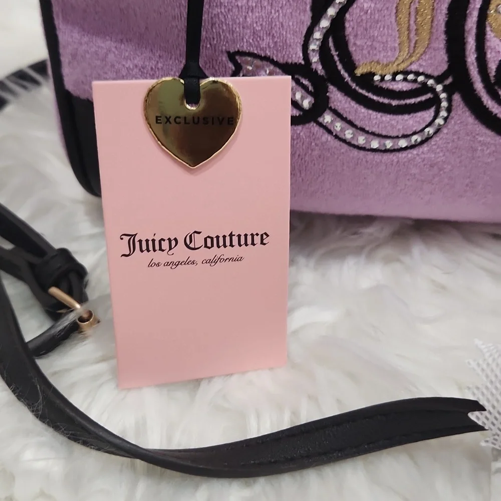 🔹Juicy Couture 🔹️Juicy Lovers  Violet/tulle Purple Terry Cloth Club Bowler Bag